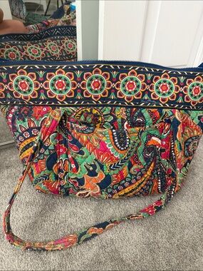 Vera Bradley Multicolor Quilted Paisley Tote with Floral Border